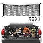 Cargo Net for Pickup Truck Bed - Truck Bed Net for Trunk Organizers and Storage Additional with 4 Metal Carabiner Buckles - Cargo Net for Truck Bed Silverdo, Ford F150,GMC