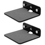 Small Floating Shelves Speaker Shelves-2 Pack 4.25 ", TXEsign Small Wall Shelves Speaker Mount for Bluetooth Speaker Webcam Toy Display Shelf Acrylic Shelves (Black, Small)