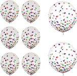 MONKEYTAIL Colourful Star Confetti Balloons as Party Supplies – 30 Pieces of 12-Inch Large Balloons, Ideal for Birthdays, Weddings, Anniversaries, and Special Celebrations