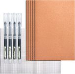 UIRIO 5 Pack Graph Paper Notebook - Math Engineering Grid Notebook - A4 Size 8 x 11 Inch, Kraft Cover Notepads - Daily Journal Field Notes for School, Working, Note Taking, Composition