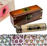 Sailor's Art Handmade Brass Kaleidoscope with Wooden Box - Vintage Look - Antique Finish - Kaleidoscope for Kids Friends Family Children - 3D Mirror Lens