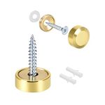 uxcell Mirror Screws Decorative Cap Cover Nails Polished Gold 16mm 8pcs