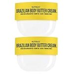 Nutrius Brazilian Body Butter Cream - Infused with Cupuacu Butter, Coconut Oil, Acai Oil & Guarana Extract - 2 x 177mL