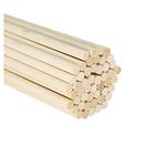 Wooden Sticks, 50 Packs Round Wooden Dowel Rods Craft Sticks for Craft Projects, 30cmx5mm Dowel Rods Craft Long Wood Sticks for DIY Woodworking, Building Model, Home Garden Decoration