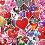 100 Pack Heart Stickers (Large Size), I Love You Decal for Laptop, Phone, Car, Water Bottle