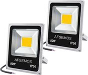 AFSEMOS 12V-24V LED Low Voltage Flood Lights 50W Flood Light IP65 Waterproof Outside Lights, 3000K Warm Light Security Lights for Garage/Workshop(2 Pack)