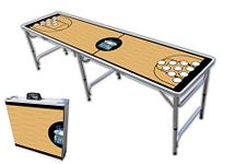 PARTYPONG 8-Foot Beer Pong Table w/Cup Holes - Basketball Court Graphic