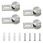 UFURMATE Mirror Clips, 4Pcs Round Bathroom Mirror Supports Wall Mounted Metal Mirror Brackets Glass Mirror Hanging Holder Kit for 4-6mm Thick Frameless Mirror