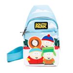 Buckle-Down Comedy Central Bag, Sling, South Park Boys Group Pose Applique, Multi Color, Vegan Leather, Blue, 11.0" x 6.5"