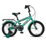 Vaux Excel Cycle for Boys 16 inch with Sidewheels & Carrier, Kids Cycle for Boys Age 4-6 Years with Steel Frame, V-Brakes, Tubular Tyres, Bicycle for Kids with Height 3ft 3inch+ (Green)