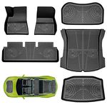 KARPAL Floor Mats Fit with Tesla Model 3 (2021-2024), 6PCS of All-Weather TPE Front & Rear Row Mats with Frunk & Sub-Trunk & Cargo Liners