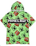 Minecraft Kids Towel Poncho | Green Bath Towel For Boys & Girls | Creeper TNT Explosive Swimwear | Hooded Graphic Beach Cover Up | Cosy Swim Accessory Gift for Children