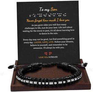 Valentines Day Gifts for Teens, Stocking Stuffers for Teens Gifts for Son Mens Bracelets Morse Code Bracelet I Love You Gifts for Him Son in Law Birthday Gifts Thanksgiving Christmas Gifts for Him