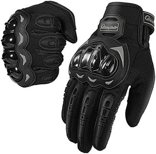 Unisex Full Finger Touchscreen Motorcycle Gloves for Powersports BMX ATV MTB Driving Motocross Mountain Cycling Dirt Bike (XL, Black)