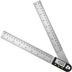 Digital Protractor 0-360°, Digital Angle Finder 8"/200mm Stainless Steel Digital Angle Rule with LCD Display for Woodworking Construction Repairing