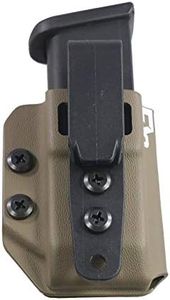 FDO Industries IWB/OWB 9mm/.40 Kydex Double Stack Pistol Mag Carrier -Made in USA- (Flat Dark Earth - Tuckable)