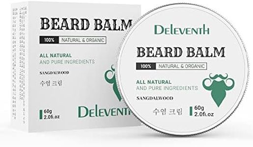 DEleventh Korean Brand Beard Balm 60g / Vitamin E with Natural Oils and Waxes, Soften, Strengthen and Protect for Healthy, Nourishing Beard, Hydrate, Soften & Protect Your Facial Hair (Sandalwood)