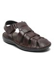 TEAKWOOD LEATHERS Men's Leather Fisherwear Slip Resisdent Sandal for Men, Chappal, Flip Flop (43, Brown)