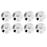 8 Pcs Speaker Shock Base 25 x 4mm Universal Copper Speaker Spikes Pads Isolation Stand Feet Cone Base Mats Floor Disc (Silver)