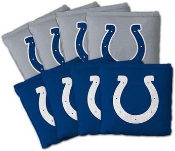 YouTheFan Officially-Licensed NFL Indianapolis Colts Set of 8 Cornhole Bags - All Weather Dual Sided Slide & Stop - Regulation Size with Carry case