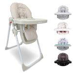 My Babiie MBHC8 Premium Highchair – Adjustable, 3 Recline Positions, 6 Height Settings, Removable Tray, Padded Seat, Foldable, for Toddler, from 6 Months to 3 Years (15kg) – Oatmeal