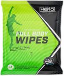 everyHERO Body and Face Shower Wipes for Adults - Unscented, Extra Large, Biodegradable, No Rinse Cleansing Wipes For Camping, Sports, Traveling, and more!