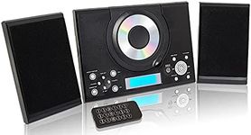 Grouptronics GTMC-101 MK2 CD Player Stereo Micro Compact HiFi with USB & MP3, AUX IN For Phone/Tablet, FM Radio, Clock Alarm, Desktop Stand or Wall Mountable & Remote Control