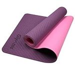 Glymnis Yoga Mat Non Slip and Anti Tear Durable Exercise Mat for Fitness Pilates and Floor Workouts (Purple and Pink)