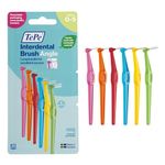 TePe Interdental Brush Angle, Mixed Pack, 0.4-0.8mm/ISO 0-5, 6pcs, Interspace Cleaning, Plaque Remover for Teeth with Narrow to Small Gaps, Carton Pack