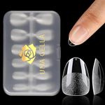 UNA GELLA Extra Short Almond Nail Tips 12 Sizes Short Almond Gel x Nail Tips 120Pcs Soft Gel Nail Tips Clear Full Cover Nail Tips Acrylic False Nails Press On Nails for Nail Extension DIY Salon