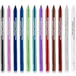 12 Pcs Colored Gel Glitter Eyeliner Pencils Pen Set,Waterproof Pearl Eye Shadow Pencil Metallic Glitter Eye Liner Pencil for Women,Eye Liners & Shadow Pencil Eye Makeup Colorful Eyeliner Kit