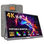 InnoView 15.6" Portable Monitor for Laptop 4K UHD 60Hz 100% sRGB HDR Portable Screen with 2 USB-C & HDMI Ports Second Screen for Laptop Mac PC Xbox PS5 Switch (Includes Adapter)