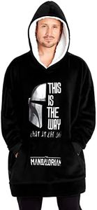 The Mandalorian Oversized Hoodie Men's Star Wars Fleece Giant Pullover Men's Hoodie Blanket, black/white, Einheitsgröße