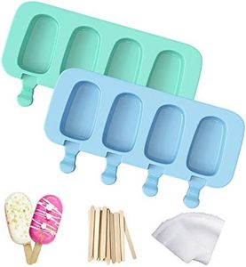 Popsicles Molds, Ozera 2 Pack Homemade Cake Pop Molds, Reusable Silicone Popcical Molds Maker Ice Pop Cream Molds Cakesicle Molds with 50 Wooden Sticks & 50 Popsicle Bags