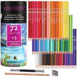 HIFORNY 75 Pack Colored Pencils Set for Adult Coloring Books,72 Colors Coloring Pencils with Extras,Artists Soft Core,Vibrant Color,Drawing Pencils Art Craft Supplies for Adults Beginners