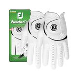 FootJoy Women's WeatherSof 2-Pack Golf Glove, White, Medium, Worn on Left Hand