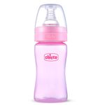 Chicco Feed Easy Anti-Colic Feeding Bottle for Babies (125ml) | Slow Flow Teat for Newborns | V-Shaped Anti-Colic System to Prevent Gas & Discomfort | Soft Silicon Nipple | Easy Grip | BPA Free (Pink)