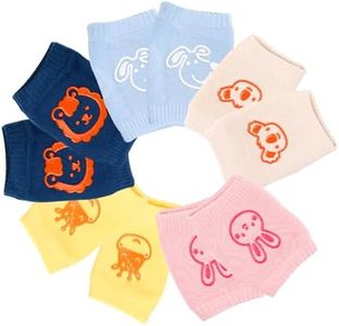 Little World Baby Knee Pads for Crawling - 5 Pack Anti Slip Unisex Baby Knee Protectors - Toddler Knee Pads (Animal Style)