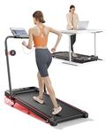 TOPUTURE 4 in 1 Foldable Walking Pad with Incline, Treadmill for Home & Office, 2.5HP Under Desk Treadmill, Portable Compact Treadmills Silent Remote Control, App & LED Display, Installation-Free