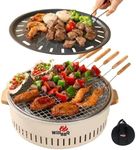 WillBBQ Charcoal BBQ Grill Table Top Multiple Function Round Grill Korean BBQ