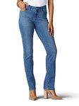 Lee Women's Petite Relaxed Fit All Cotton Straight Leg Jean, Juniper, 12