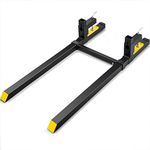 VEVOR Pallet Forks, 2000 lbs Clamp on Pallet Forks, 60" Total Length Heavy Duty Pallet Forks with Adjustable Stabilizer bar, Tractor Bucket Forks for Tractor Attachments, Skid Steer, Loader Bucket