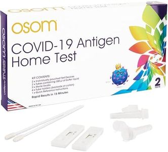 Osom Covid Home Test - Made in USA - 2 Rapid Covid Tests for Home - Results in 15 Minutes - at Home COVID Test Kit - FDA EUA Authorized COVID-19 Test Kit (2 Tests)