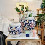 Niyara Multicolor Designer Handmade Handi Combo Ceramic planters Pot for Indoor Outdoor Home,Garden Office Decor Balcony Flower Size- 20 cm and 15 cm (Blue Handi)