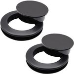 ZXUEZHENG 2 Pieces 2 Inch Silicone Umbrella Hole Ring Plug and Cap Set for Glass Outdoors Patio Table Deck Yard (Silicone,Black)