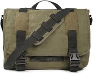 Sweetbriar Classic Premium Messenger Bag with Laptop Compartment - Fits up to 16"" Laptops or Macbooks - Vintage Cotton Canvas Shoulder Bag, Olive Drab