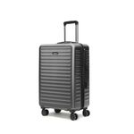 THE ASSEMBLY Medium Check In Luggage Polycarbonate 24 Inches- Premium Hardsided Suitcase Trolley -Grey-Stark, 65 Cm, Spinner