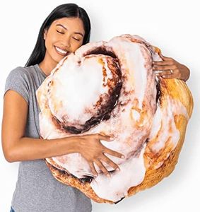 Much Comfort 29" 3D Gooey Cinnamon Bun Throw Pillow - Made with Super Soft & Ultra Premium Fabric - Cute, Comfortable, Plush, Stuffed, Round, Squishy Cushion for Home Decor - Best Funny Gift - Large