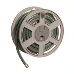 Suncast 100 ft Wall Mounted Tracker with Removable Reel Fully Assembled, Taupe, 100'