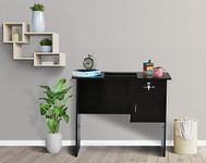 DeckUp Cannes Engineered Wood Study Table and Office Desk (Dark Wenge, Matte Finish)